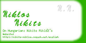 miklos nikits business card